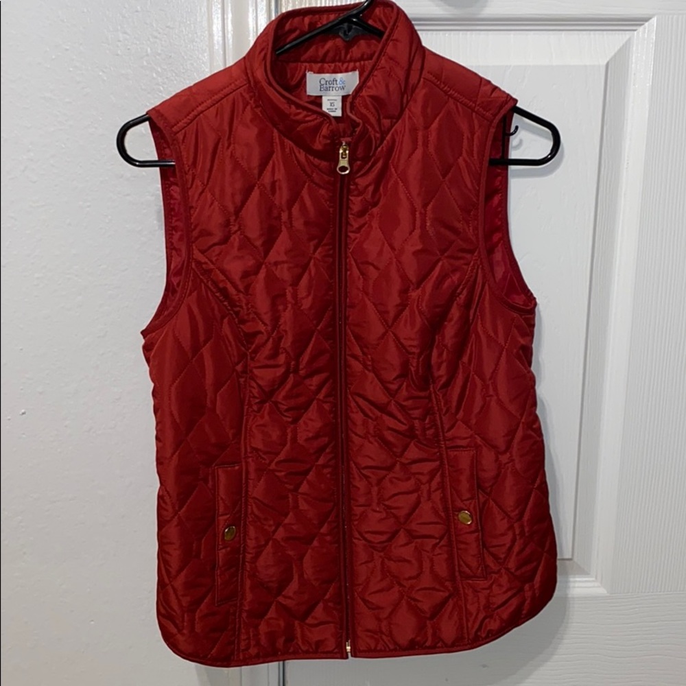 Dark Red Puffer Vest